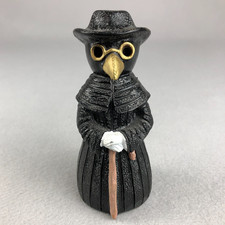 Plague Doctor Incense Burner Gothic Macabre Figurine 5 inch Resin Gold beak mask picture