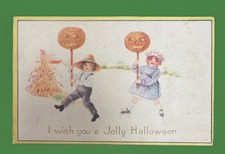 Vintage / Antique 1908-1915 Halloween Greetings Postcard • Gibson Art Co. picture