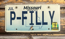 2019 Missouri VANITY License Plate P-FILLY 