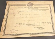 1819 French Military Document King Louis XVIII Pension Order Saint-Louis Orne picture