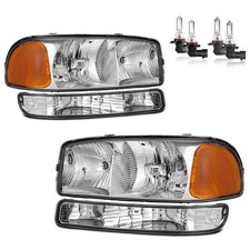 Headlights Assembly for 99-07 GMC Sierra, Compatible with 99-06 GMC Yukon Hea... picture