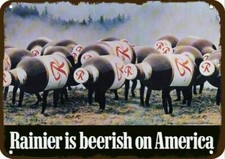 1976 RAINIER BEER Beerish on America Vintage-Edge DECORATIVE REPLICA METAL SIGN picture