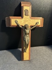 Vintage Catholic Sick Call Last Rites Crucifix Wood Cross Candles Holy Water picture