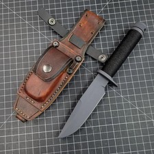 HAND CRAFTED POWDER COATED SURVIVAL BUSHCRAFT CAMPING, HUNTING KNIFE WITH SHEATH picture