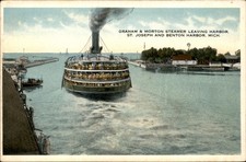 St. Joseph & Benton Harbor Michigan MI Graham & Morton Steamship Ship c1920 PC picture