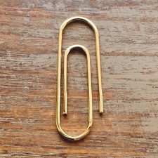 Paperclip Hand Made 18K Yellow Gold Over Money Clip -2.5 Inches; Width: 1 Inches picture