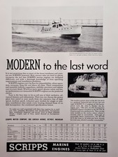 Scripps Marine Engines Deteoit MI Modern to the Last Word Print Ad 1938 picture