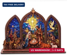 Tabletop Nativity Scene Set, Wooden Christmas Nativity Set, Christmas Decor picture