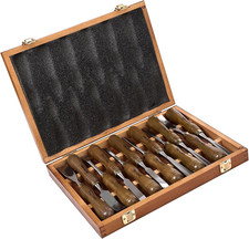 12-Piece Wood Carving Chisel Tools Set, Sharp CR-V Steel Blades picture