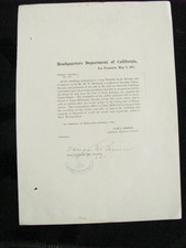 PARADISE VALLEY HUMBOLDT COUNTY NEVADA US ARMY 1871 ORDER CAMP SCOTT picture