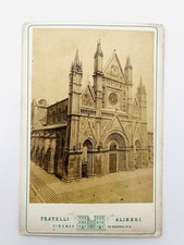 Antique 1870’s Albumen Print Photo Orvieto Roman Catholic Cathedral Umbria Italy picture
