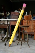Vintage Wood Pencil Trade Sign Drafting Artist Art Studio Drawing Display 5FT picture