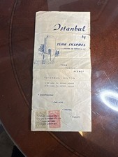 Vintage 1950s Istanbul Turk Ekspres Travel Brochure Turkish Revenue Stamp 28-112 picture