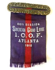 1910 IOOF Lodge Ribbon Metal Badge Atlanta Sovereign Grand Lodge 86th Session picture