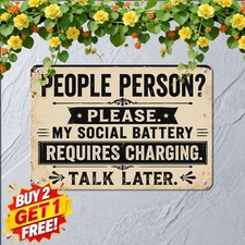 I Used To Be A People Person Funny Quote Metal Sign Sarcastic Tin Plaque picture