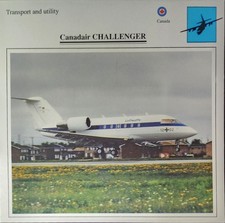 Canadair Challenger Picture Original Vtg Aircraft Info Collector Card    picture