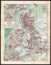 Great Britain and Ireland 1909 Meyers Antique Map picture