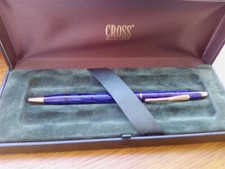 Cross Classic Century GT4122 Vintage Rare Marbled Blue Ballpoint Pen picture