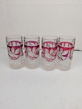 VTG Hofbauer Byrdes Red Bird Crystal Coll. Set 4 Highball Glasses 5.75