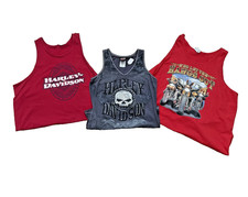 Y2K Harley-Davidson Motorcycle Graphic Tee Muscle Tee Lot of 3 – Men’s & Women’s picture