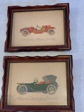 TWO (2) VINTAGE 1952 EVELYN CURRO 6x8  FRAMED PRINTS 1911 & 1913 MODELS picture