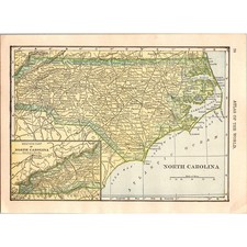 Vintage Map of North Carolina and West Virginia 1910 Map SL1 picture
