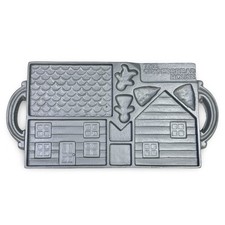 Vintage 1988 Wilton Cast Iron Gingerbread House Mold Pan Two Sided NM Condition picture