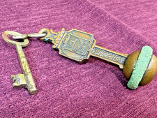 Vintage HOTEL RICHEMOND GENEVA SWITZERLAND Hotel Key & Fob #427 Skeleton Key picture