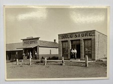 Postcard L.W. Halbe Photograph Post Office Drug Store Dorrance Kansas c.1910 picture