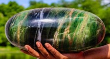 Large Green Nephrite Jade Crystal Lingam Energy Gemstone Spiritual Unique Gift picture