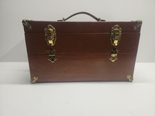Vintage Gerstner Style Model 12 Wood Companion Chest Blue Felt Tray 15.5x9x8.5 picture