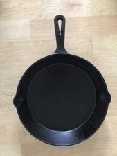 Unmarked 10” Cast Iron Skillet Cleaned And Seasoned picture