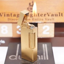 Dunhill Rollagas Lighter Gold Barley Pattern_Ultrasonically Cleaned_Working picture