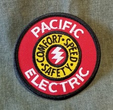 LMH Patch PACIFIC ELECTRIC Trolley Mass Transit RED CARS Comfort Speed Safety 3