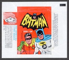 1966 Batman Topps 5¢ Wax Pack Wrapper Adam West Burt Ward Umpire Indicator Ad picture
