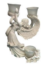 Vintage Mark Klaus Faith, Love, & Peace Tea light Candle Porcelain Figurine  picture
