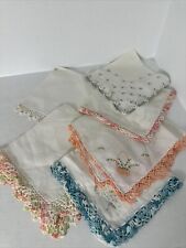 Lot of 6 Vintage Embroidered Handkerchiefs Hankies Spring Easter picture
