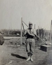 ​​​Vtg 1920s Baseball Player Photo Snapshot Selah Washington Team Uniform Glove  picture