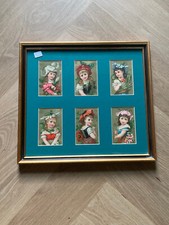 1890's Series  of 6 Framed Chromos Advertising Eau des Carmes Wonderful Colors picture