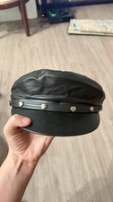 Harley Davison Vintage 70s-80s Biker Pageboy Black Hat Size Small picture