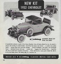 1963 Hubley Model Kit Ad 1932 Chevy Roadster Vintage Magazine Advertisement 63 picture