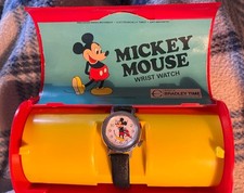 Vintage 1970’s  Bradley Time Mickey Mouse Wristwatch New Old Stock Never Used picture