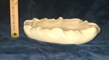 Vintage McCoy Pottery Trail Ruffled Dish Cream Ceramic Bowl Planter USA 737 picture