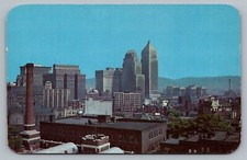 Pittsburgh PA Koppers Gulf Tallest Buildings Skyline Postcard Birds Eye Vtg F1 picture