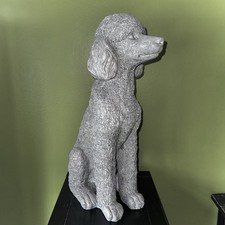 NEW Poodle Curly Hair Dog Statue 17.5” Outdoor Decor picture