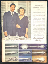 Vtg International Sterling Ad, Cary Grant, Myrna Loy 