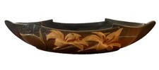 Vintage 1940's Roseville Pottery Planter Brown Floral Lillies Pattern 478 - 12 picture