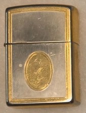 Vintage 1995 Zippo Lighter Gold Tone Finish Bradford PA Made USA Original Box picture
