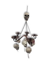 2011 Gothic Collection Halloween Decoration Skull Chandelier with Candle Holders picture