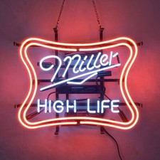 High Life Neon Light Sign Lamp Beer Bar Open Real Glass Wall Decor Artwork 19x15 picture